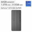 HP ENVY Desktop - Core i7-11700F - 32GB RAM - 1TB HDD + 512GB SSD - GeForce GTX 1660 SUPER - Windows 11